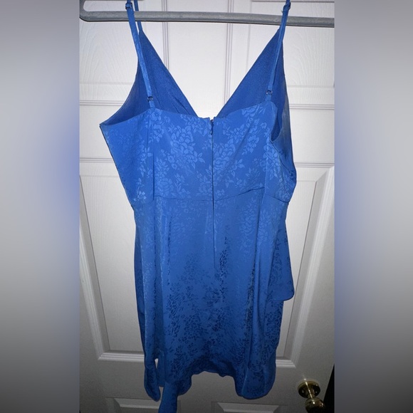 Blue Ruffle Mini Dress - Picture 2 of 3